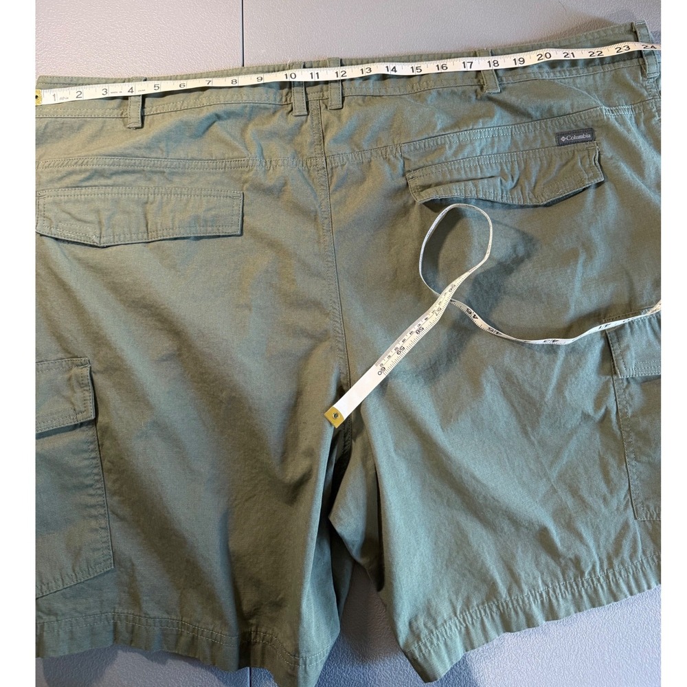 Columbia Cargo Shorts Mens 50 Olive Green Regular Fit Cotton Outdoor Hiking 8" - Picture 9 of 10